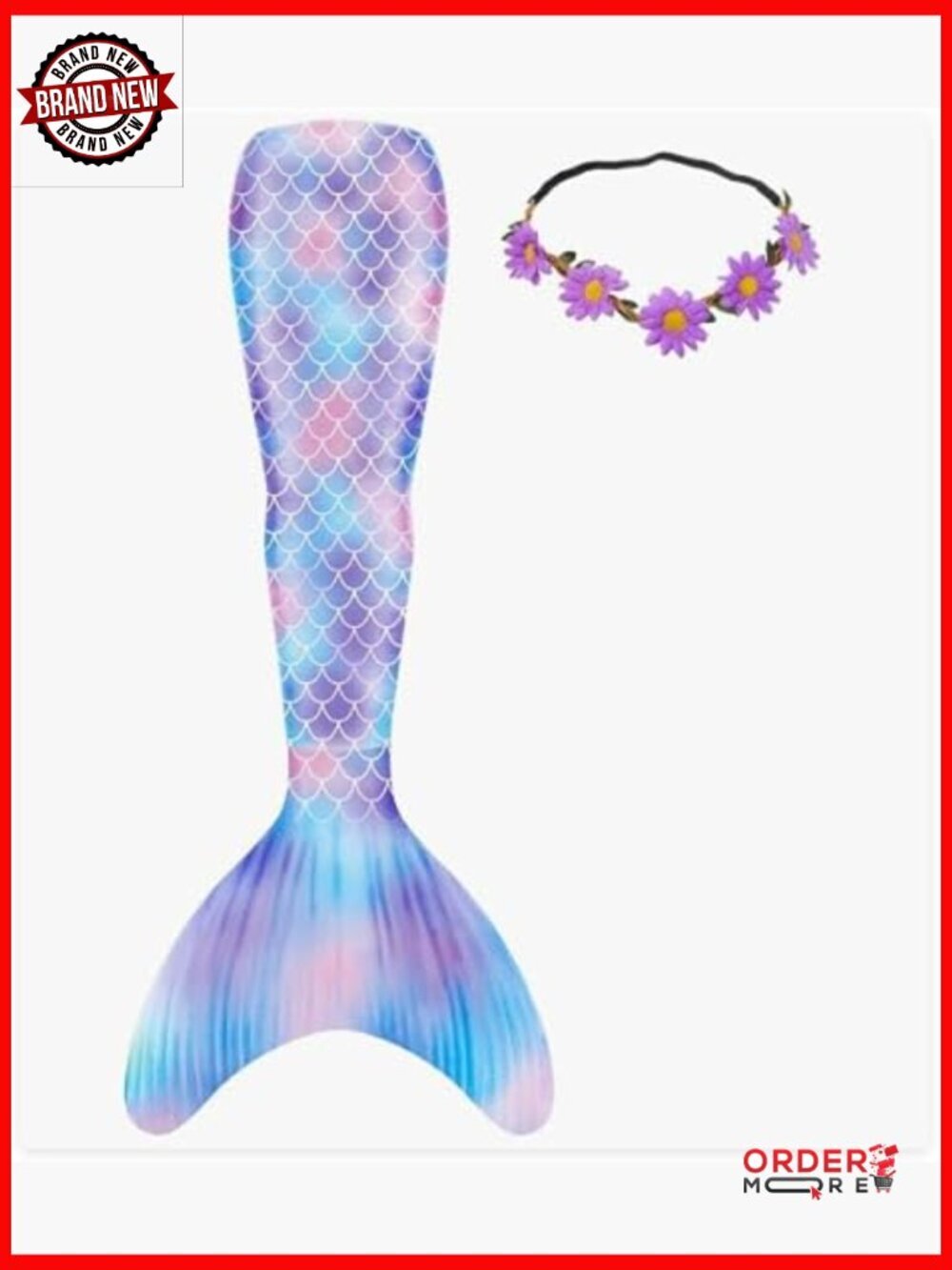 Mermaid Tail One Piece Swimsuit for Women Teens Adults - Fish Scale Swimsuit No